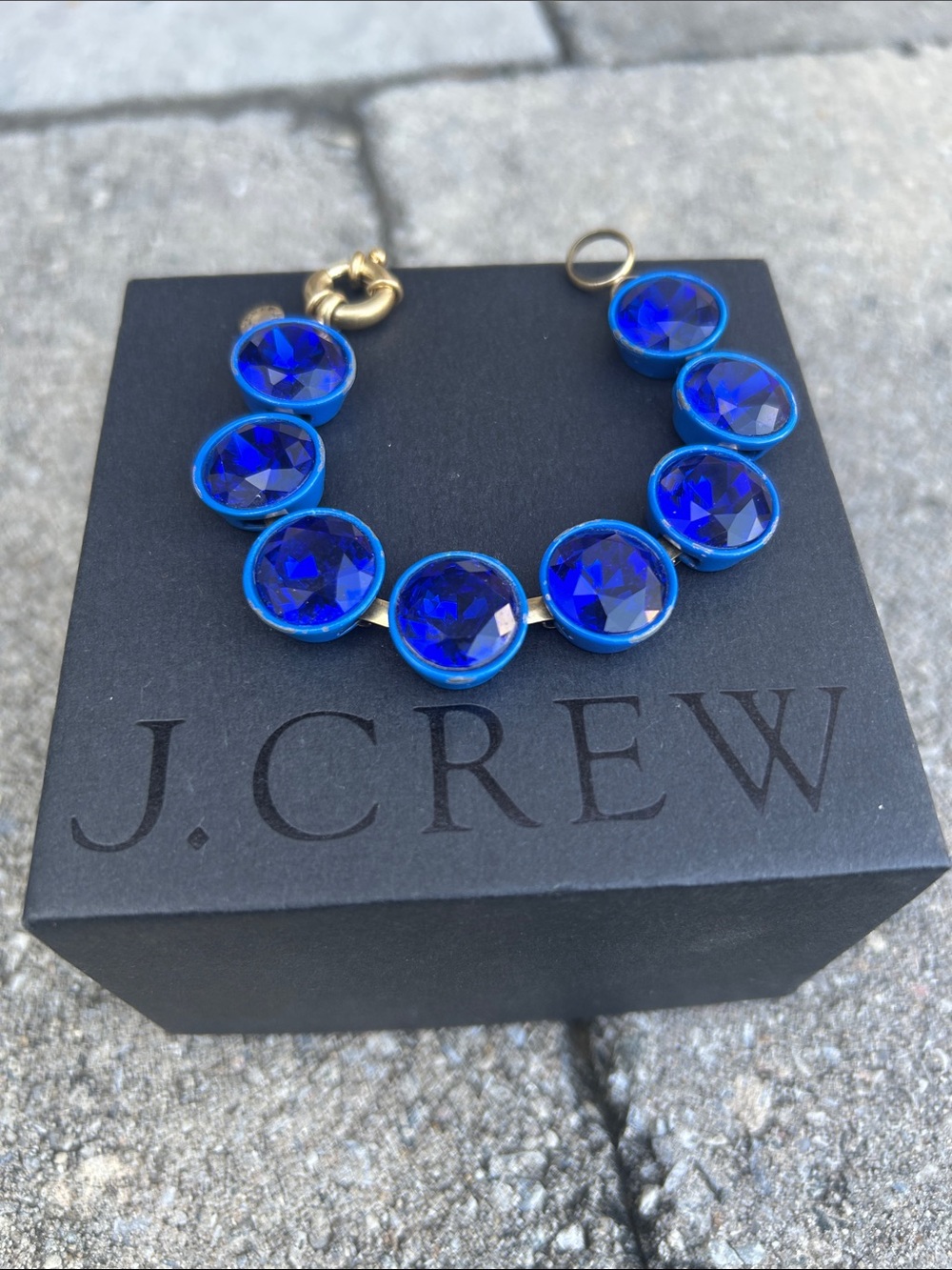 J. Crew Cobalt Blue Crystal Brûlée Bracelet